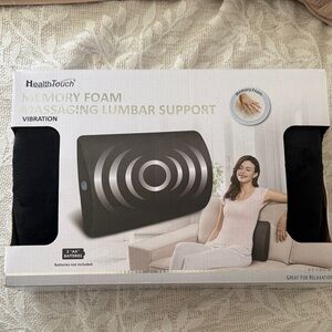 HealthTouch Memory Foam Massaging Lumbar Support - Black